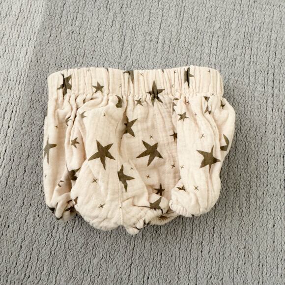 Rylee + Cru Cream + Tan Star Print Cotton Bloomer Bottom - 3 to 6 Months - Picture 4 of 5
